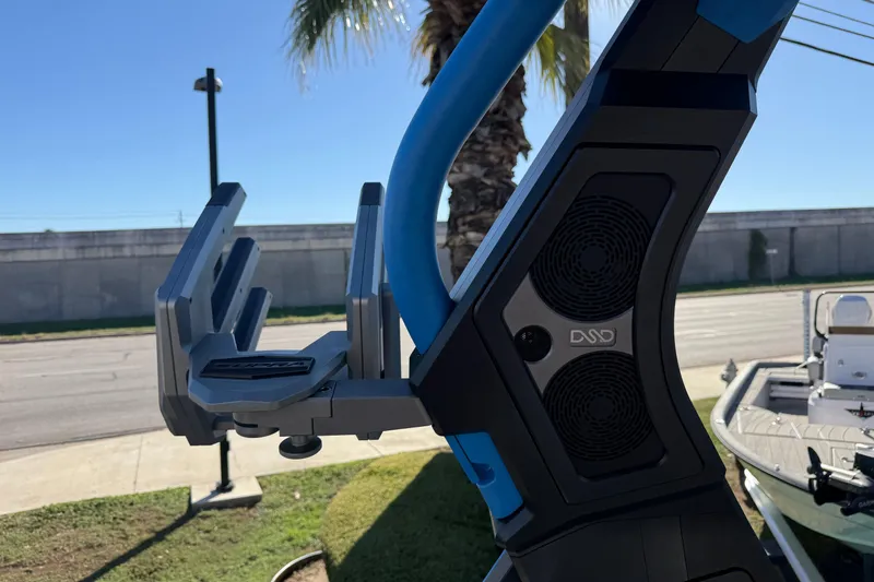 Slide: The Image of Close-up of 2026 Supra SL 550 boat tower with speakers and board rack. - 53