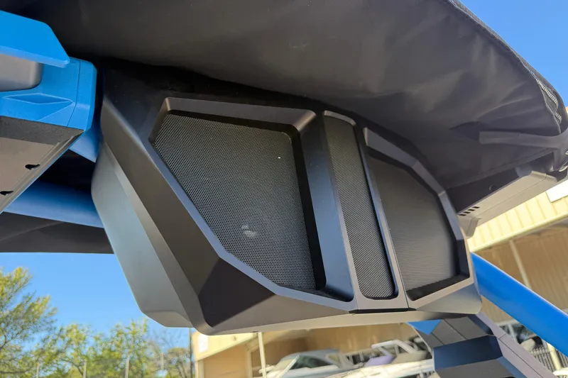 Slide: The Image of 2026 Supra SL 550 speaker system under a black canopy, featuring modern design elements. - 55