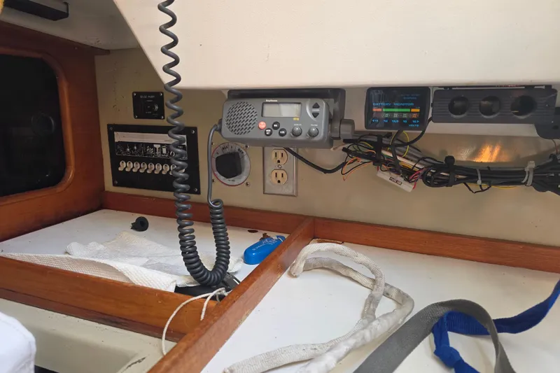 Slide: The Image of Interior of 1985 Express Yachting Express 30 with radio and electrical panel. - 3