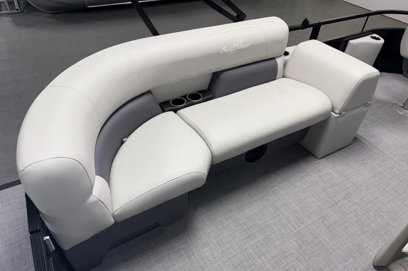 Slide: The Image of Luxurious seating on 2026 SunChaser Vista 16 Fish pontoon boat, featuring elegant design and comfort. - 4