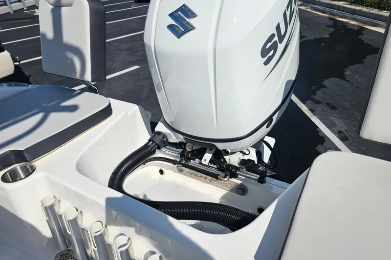 Slide: The Image of 2025 Sea Pro 202 Center Console boat interior with seating and console details. - 22