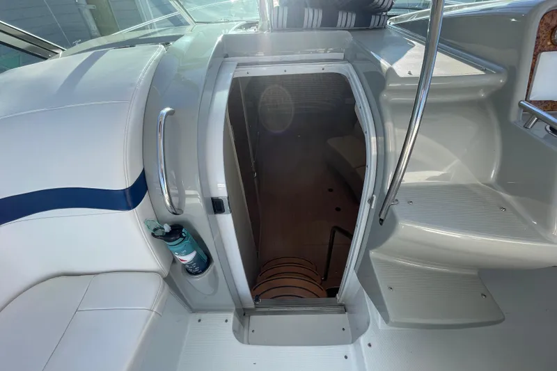 Slide: The Image of 2011 Formula 34 Performance Cruiser cabin entrance with sleek interior design. - 20