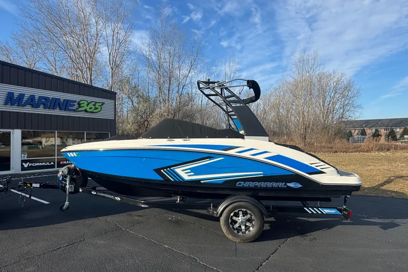 Slide: The Image of 2018 Chaparral Vortex 203 VRX boat on trailer at Marine 365 dealership. - 3