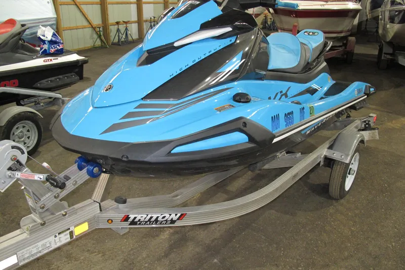The Image of 2022 Yamaha WaveRunner VX Cruiser in blue on a Triton trailer. - 0