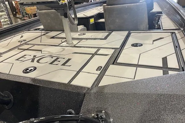 Slide: The Image of 2026 Excel EX203 boat interior with sleek design and modern features. - 11