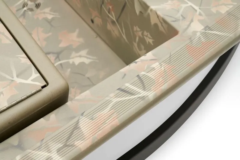 Slide: The Image of 2026 Tracker Grizzly 1754 SC boat with camouflage pattern detail. - 11