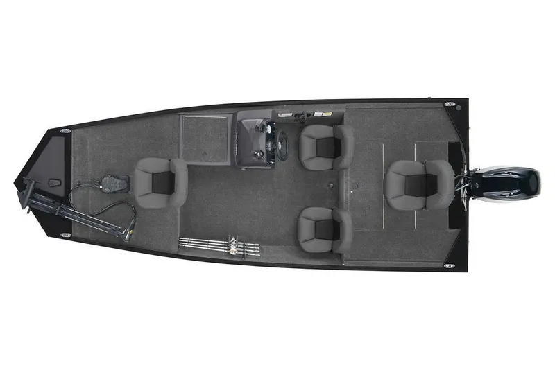 Slide: The Image of Top view of 2026 Tracker Bass Tracker Classic XL fishing boat interior layout. - 2