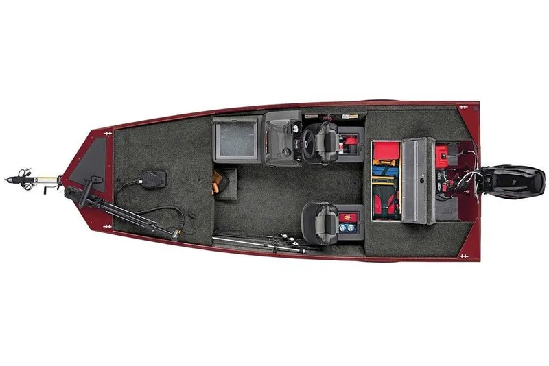 Slide: The Image of 2026 Tracker Bass Tracker Classic XL boat interior layout, featuring seating and storage compartments. - 6