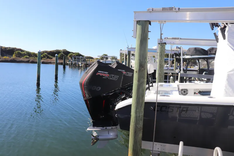 Slide: The Image of 2021 Costa Custom Boats 26 interior seating with sleek design and modern features. - 17