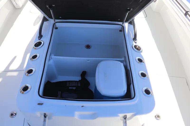 Slide: The Image of Simrad navigation display on 2021 Costa Custom Boats 26, showing detailed marine map. - 22