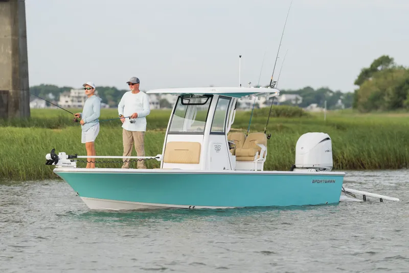The Image of 2026 Sportsman Masters 247 Bay Boat displayed at Lighthouse Point Marina. - 0