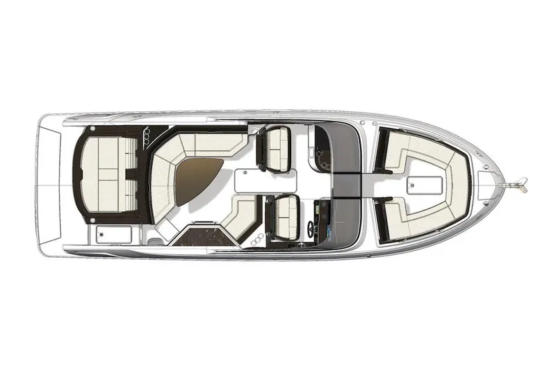 Slide: The Image of Manufacturer Provided Image: Top view layout of 2020 Sea Ray SLX 310 boat with seating areas. - 44