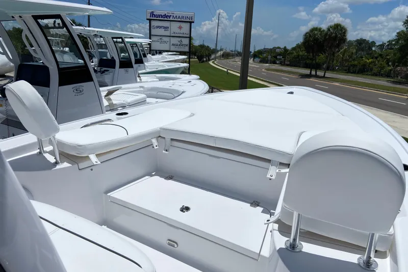 Slide: The Image of 2026 Sportsman Masters 227 Bay Boat displayed at Thunder Marine dealership. - 21