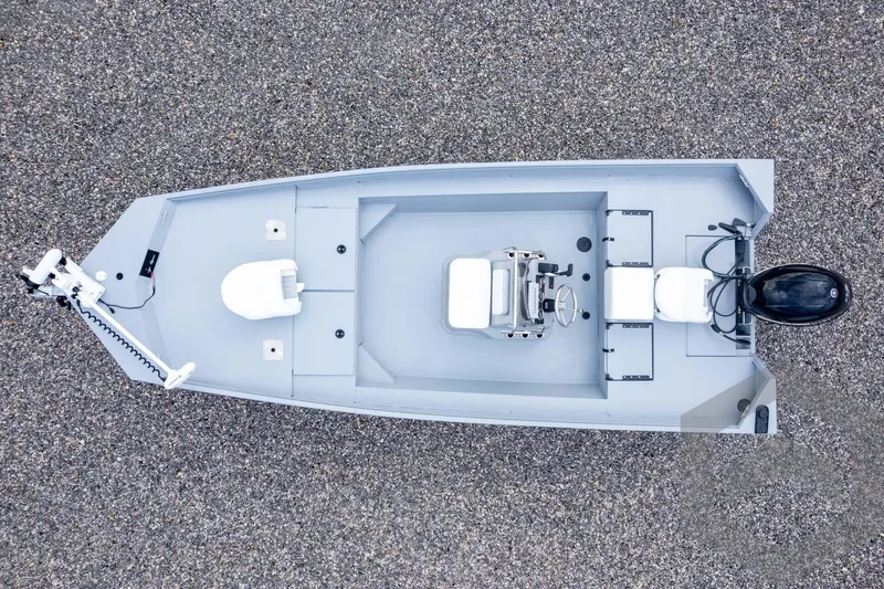 Slide: The Image of Overhead view of 2026 G3 Bay 20 boat on gravel surface. - 38