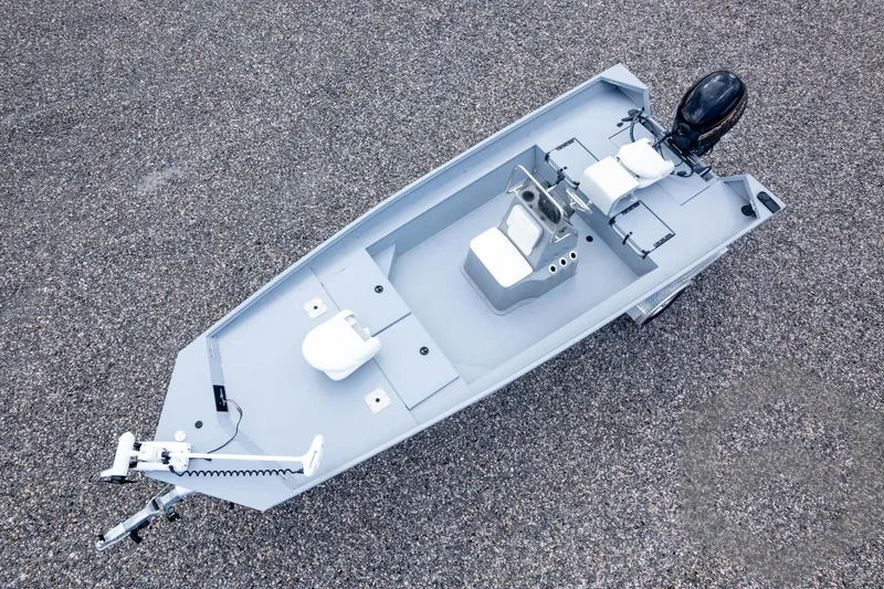 Slide: The Image of Aerial view of 2026 G3 Bay 20 boat on gravel surface. - 42