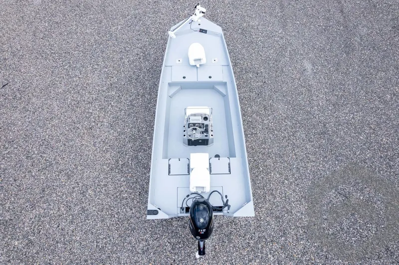 Slide: The Image of Aerial view of 2026 G3 Bay 20 boat on gravel surface. - 45