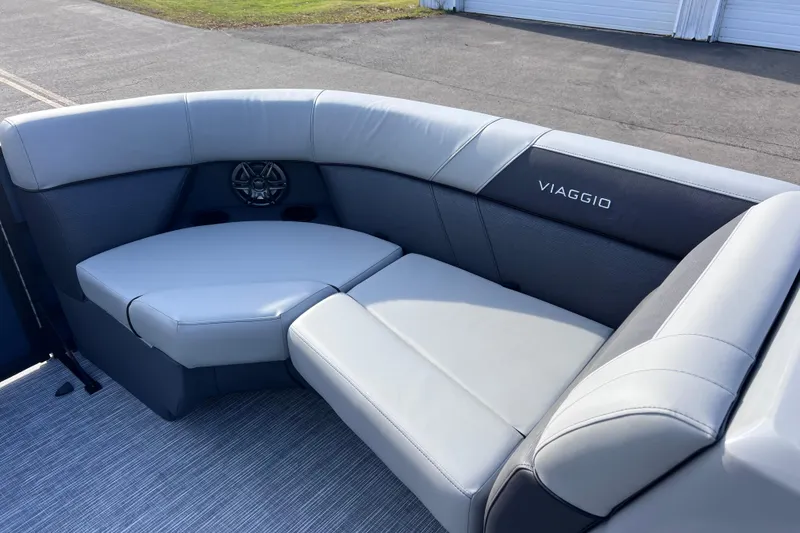 Slide: The Image of Luxurious seating on 2026 Viaggio V 20U boat, featuring sleek design and premium materials. - 19