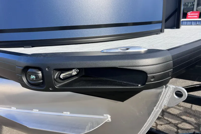 Slide: The Image of Close-up of 2026 Viaggio V 20U boat's sleek bow design and navigation light. - 4