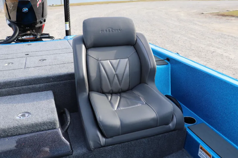 Slide: The Image of 2026 Falcon Boats F205 interior with sleek gray seating and modern design. - 11
