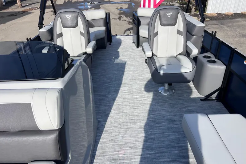 Slide: The Image of 2026 Viaggio V 20U boat interior with modern seating and sleek design. - 17