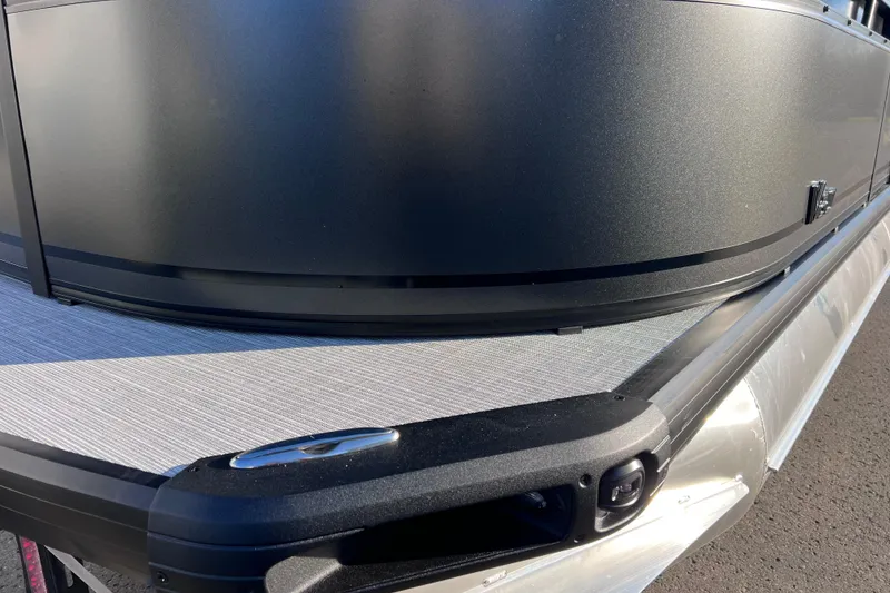 Slide: The Image of 2026 Viaggio V 20U pontoon boat, sleek black exterior, modern design. - 25