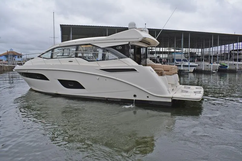 Slide: The Image of Stairway inside 2017 Sea Ray Sundancer 460 yacht, featuring sleek design and modern materials. - 31