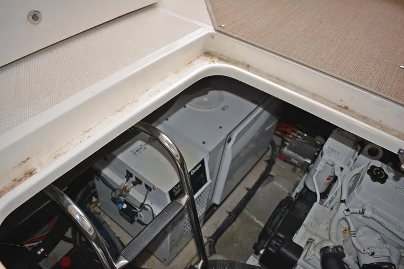 Slide: The Image of Luxurious 2017 Sea Ray Sundancer 460 cabin with twin beds and elegant decor. - 36