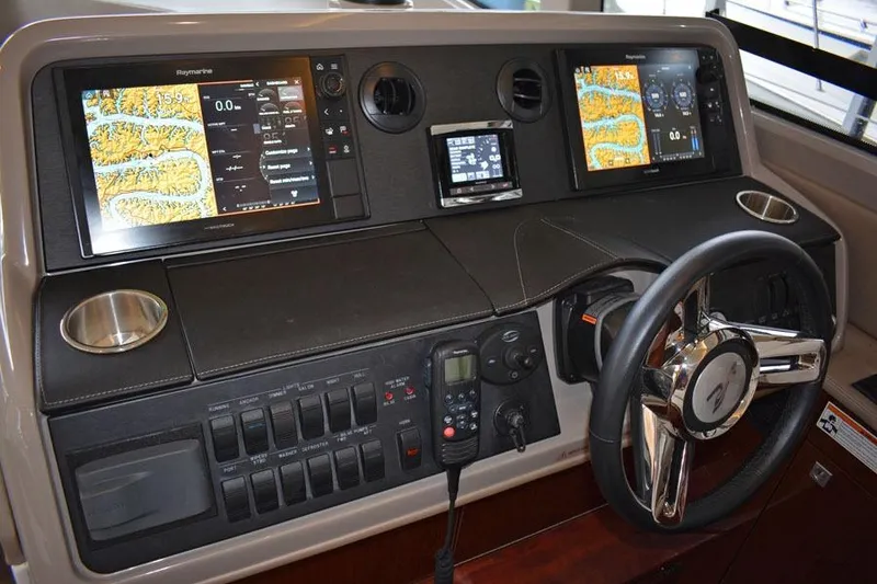 Slide: The Image of Engine room of 2017 Sea Ray Sundancer 460 yacht, showcasing detailed mechanical components. - 47