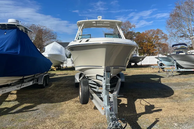 Slide: The Image of 2021 Boston Whaler 240 Vantage boat interior with Raymarine navigation system. - 34