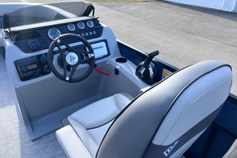 Slide: The Image of Cockpit of 2026 Viaggio V 20U boat with steering wheel and controls. - 9