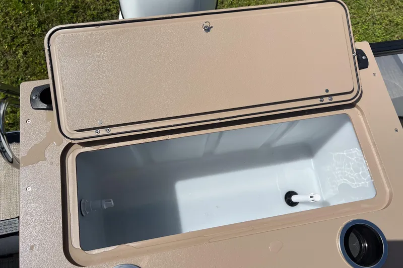 Slide: The Image of Open storage compartment on 2026 Sylvan Mirage Fish 820 Party Fish boat. - 22