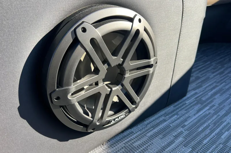 Slide: The Image of Speaker detail in 2026 Viaggio X 22S Tritoon, featuring sleek design and modern audio technology. - 37