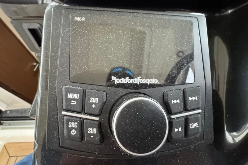 Slide: The Image of Rockford Fosgate audio control panel on 2018 Sea Ray Sundancer 350 Coupe. - 31