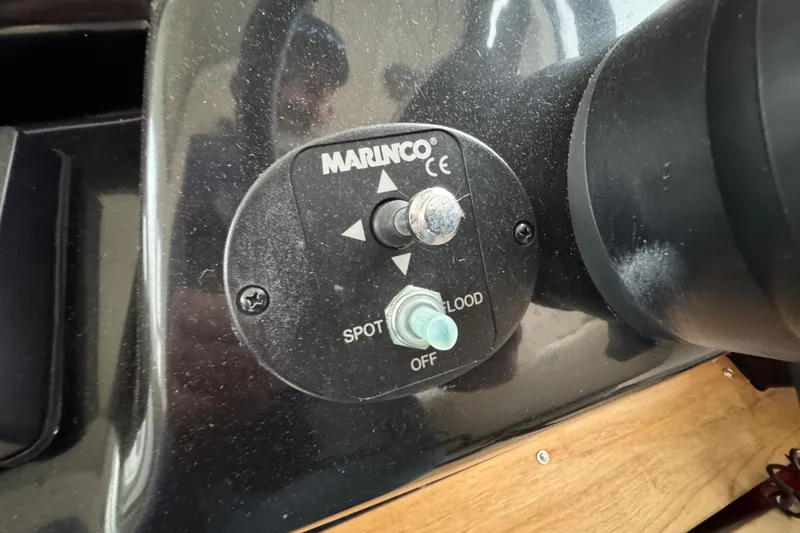 Slide: The Image of 2018 Sea Ray Sundancer 350 Coupe spotlight control panel with Marinco switch. - 33