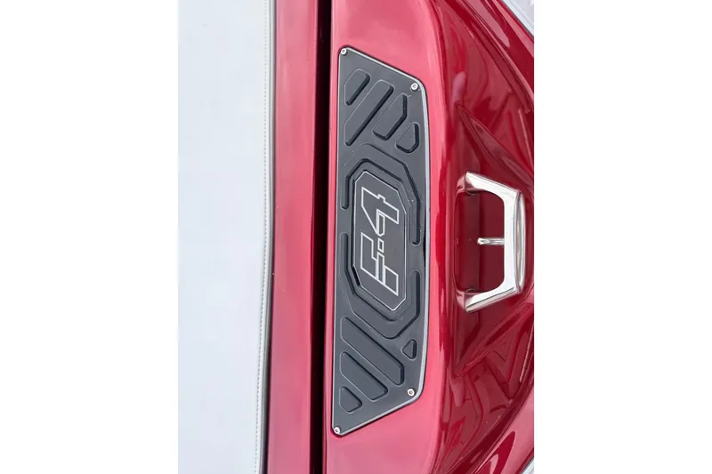 Slide: The Image of 2011 Sunsation F4 boat detail with red and black design elements. - 31