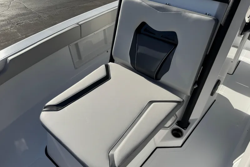 Slide: The Image of 2026 Scarab 235 Open SE boat seat with sleek, modern design and comfortable padding. - 20