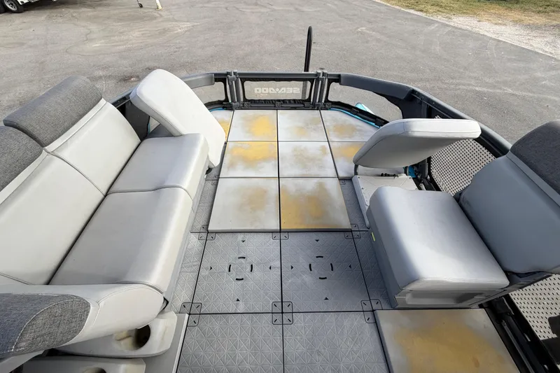 Slide: The Image of 2022 Sea-Doo Switch Sport 21 interior with spacious seating and modern design. - 31