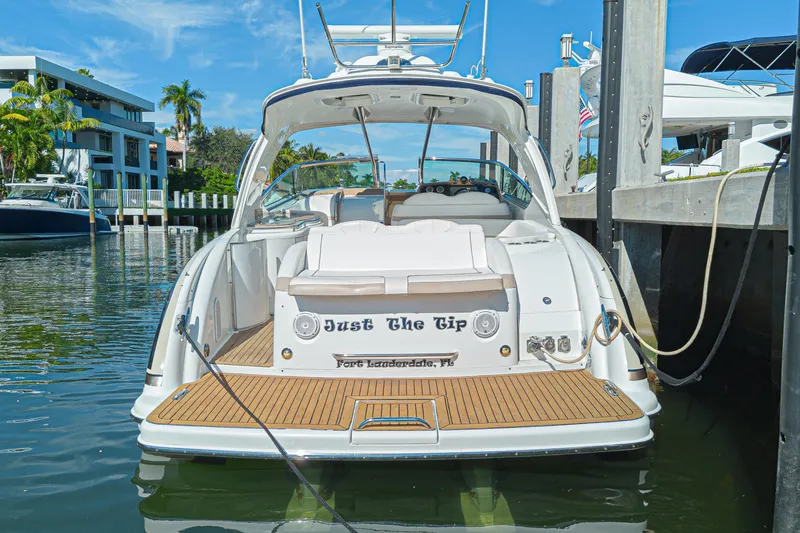 Slide: The Image of 2013 Formula 400 Super Sport yacht docked in sunny marina, Fort Lauderdale. - 2