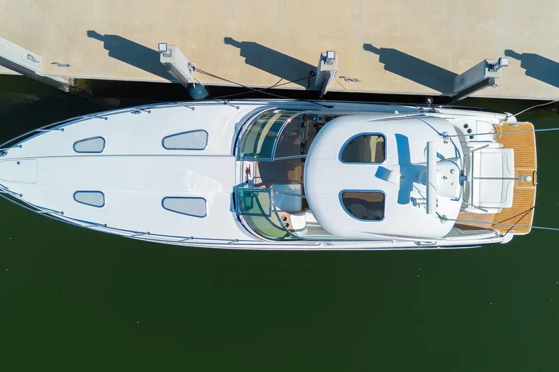 Slide: The Image of Aerial view of 2013 Formula 400 Super Sport yacht docked at a marina. - 6