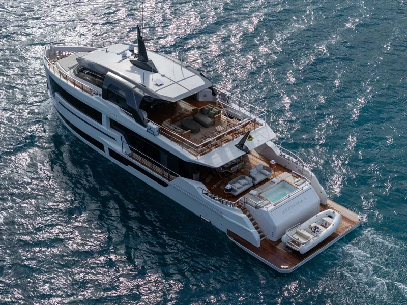 Slide: The Image of Luxurious 2025 Alpha Squalo Co Ownership yacht cruising on open sea. - 17