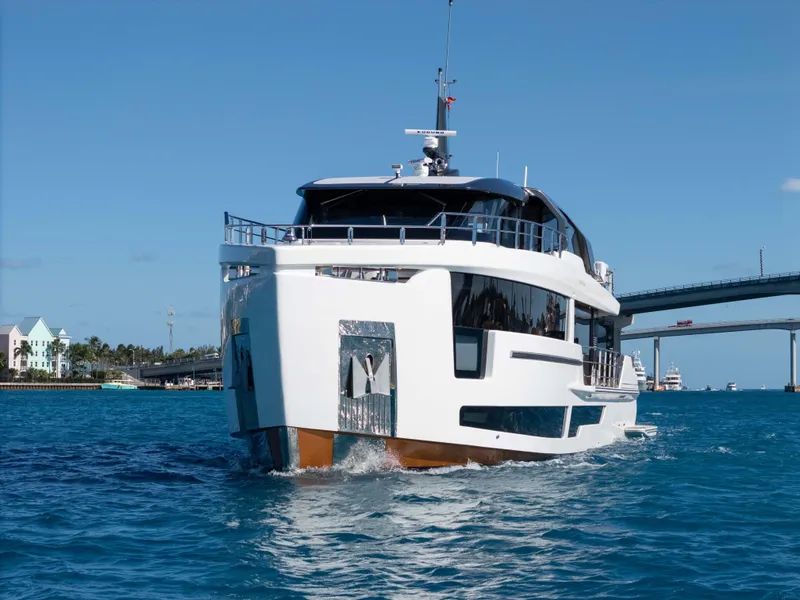 Slide: The Image of Luxury yacht "Alpha Squalo Co Ownership 2025" cruising in clear blue waters. - 19