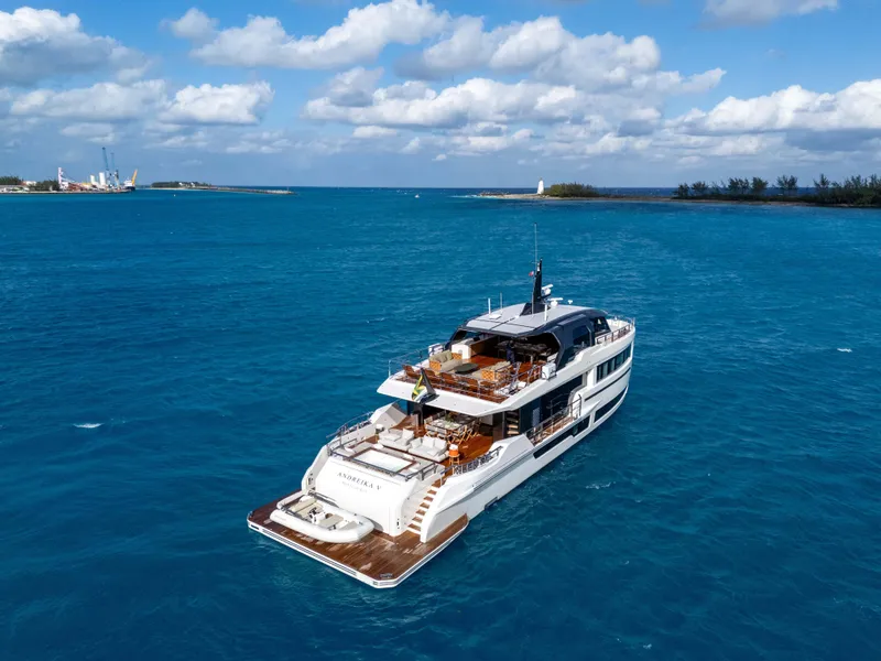 Slide: The Image of Luxurious 2025 Alpha Squalo Co Ownership yacht cruising in clear blue waters. - 24