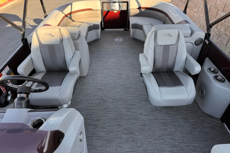 Slide: The Image of 2023 Bennington 22 XSR boat interior with plush seating and modern design. - 14