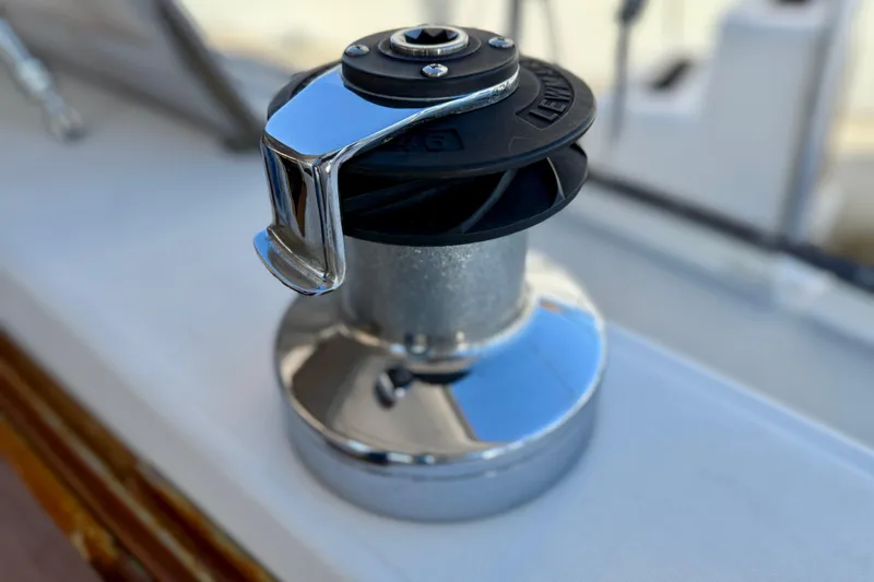 Slide: The Image of Close-up of a winch on a 1988 Catalina 36 sailboat deck. - 7