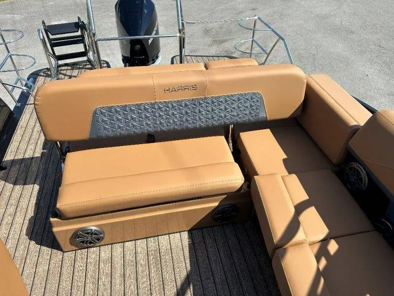 Slide: The Image of Interior of 2026 Harris Solstice 230 SL with beige seating. - 21