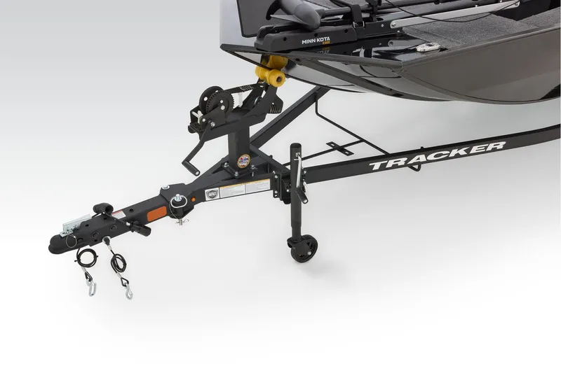 Slide: The Image of 2026 Tracker Panfish 17 boat on trailer in sunny outdoor setting. - 5