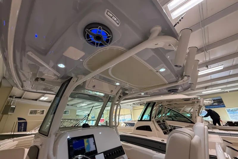 Slide: The Image of Interior view of 2026 Grady-White Canyon 306 boat, showcasing modern design and technology. - 36
