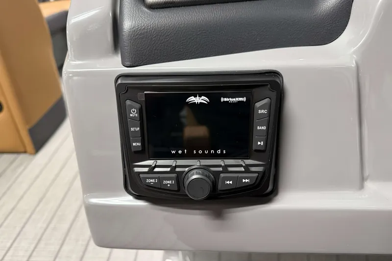 Slide: The Image of Wet Sounds audio system in 2026 Sylvan L3 LZ boat dashboard. - 13