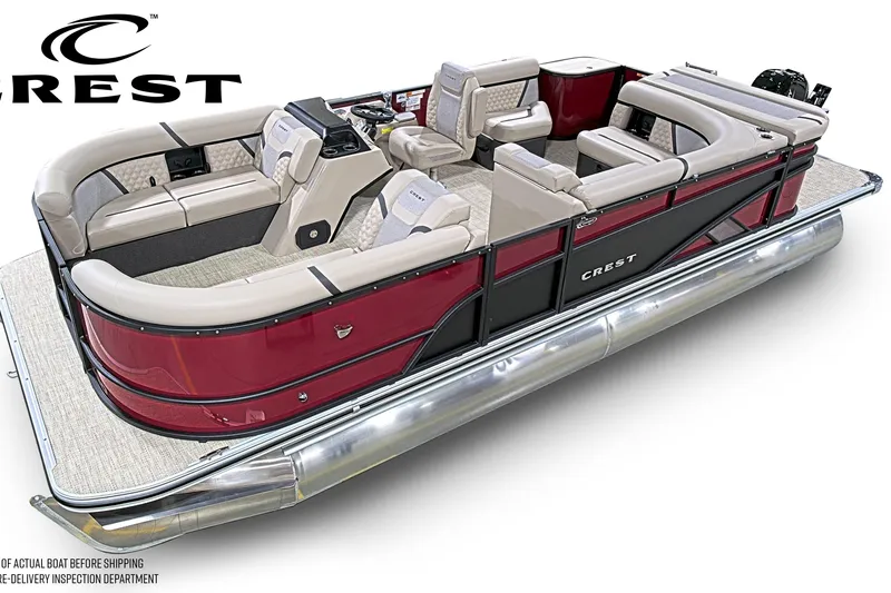 The Image of 2026 Crest Conquest 230 L pontoon boat with luxurious seating and sleek design. - 0