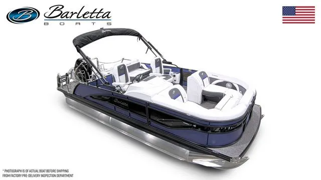 The Image of 2024 Barletta Corsa 21UC pontoon boat with sleek design and comfortable seating. - 1